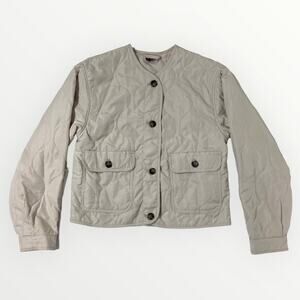 Divided H&M Coat Women’s XS Beige Quilted Long Sleeve Jacket